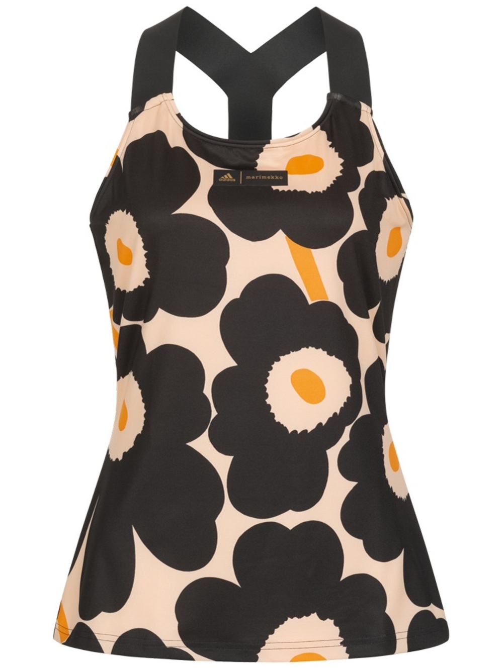 adidas Marimekko Tennis Y-Tank Top Floral Tank Black & Yellow Size M NWT